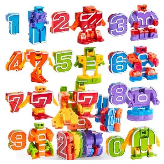 JOYIN 10 Pcs Number Bots Toys, Number Bots, Action Figure Learning Toys, Number Robots Toys, Educational Toy, Gifts for Kids Boys Girls 3 4 5 6 Years Old