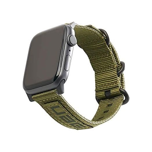 URBAN ARMOR GEAR UAG Compatible Apple Watch Band 45mm/44mm/42mm, iWatch Series 7/6/5/4/3/2/1 & Watch SE, High Strength Nylon Weave Replacement Strap, NATO Olive Drab