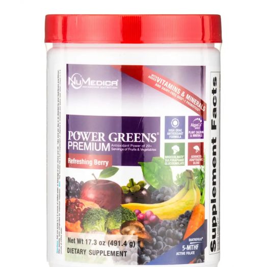 NuMedica Power Greens Premium, Refreshing Berry Flavor - 17.3 oz (491.4 Grams)