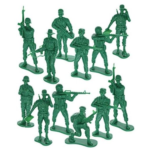 GiftExpress 12pc 5" Large Green Army Men, US Military Soldiers, Action Figure Set