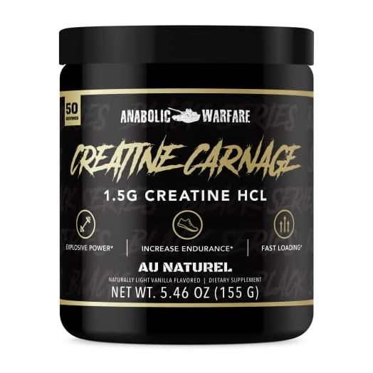 Anabolic Warfare Creatine Carnage Creatine Powder (Natural Flavor, 50 Servings)