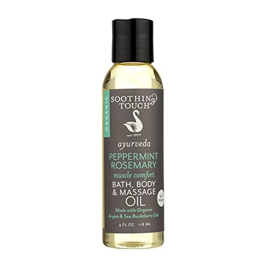 Soothing Touch Bath Body and Massage Oil - Organic - Ayurveda - Peppermint Rosemary - Muscle Comfort