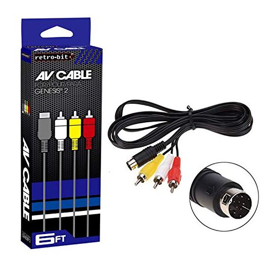 Retro-Bit Sega Genesis 2 Nomad 9-PIN AV Cables Video