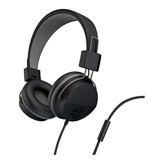 JLab Neon Folding On-Ear Headphones | Wired Headphones | Tangle Free Cord | Noise Isolation | 40mm Neodymium Drivers | C3 Sound (Crystal Clear Clarity) | Black