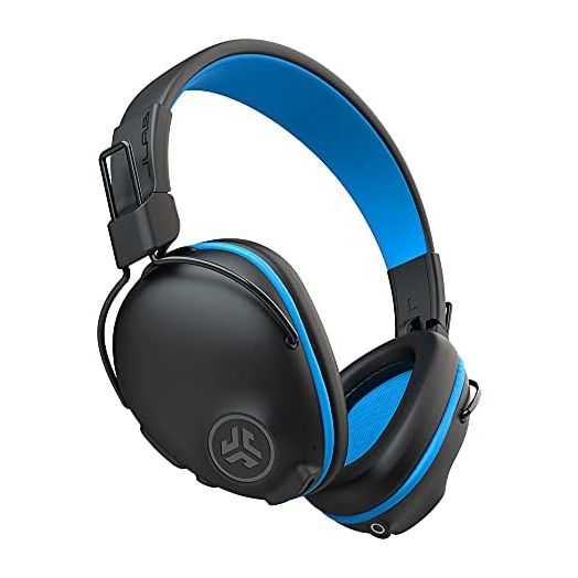 JLab JBuddies Pro Wireless Over-Ear Kids Headphones | 35+ Hour Battery Life | Built-in Volume Regulators for Safety | Share Mode | Folding | Adjustable | Noise Isolation | with Mic | Blue