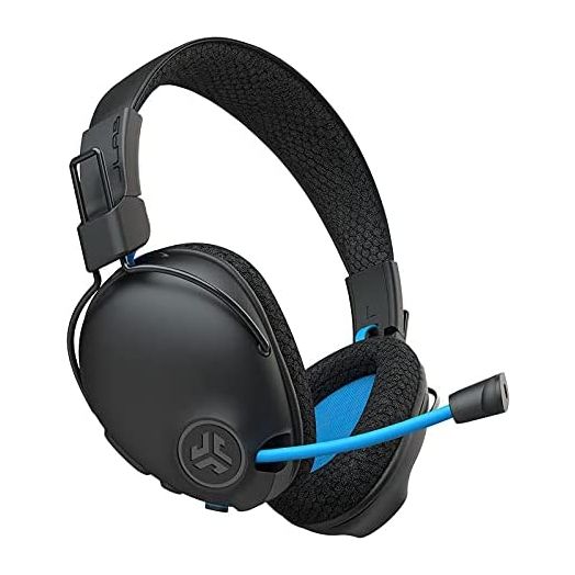JLab Play Pro Gaming Wireless Headset | 60+ Hour Bluetooth 5 Playtime 60ms Super-Low Latency for Mobile Gameplay | Retractable Boom Mic | AUX Gaming Cord Compatible with Gaming Consoles