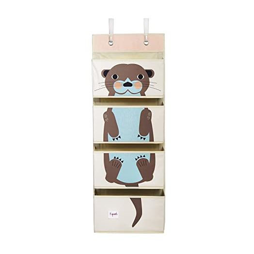 3 Sprouts Hanging Wall Organizer - Storage for Nursery and Changing Tables, Otter