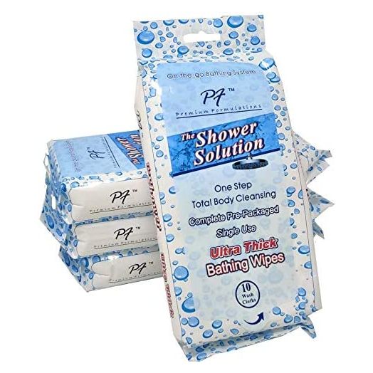 Premium Formulations Shower Solutions - Adult Bathing Wipes, Extra Large and Extra Thick, 40 Wipes (4 packs of 10 count)