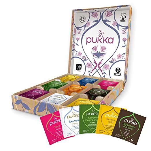 Pukka Herbal Tea Sampler, Organic Tea, Eco-friendly, Self Care Gift Box, 45 Tea Bags, 9 Flavors