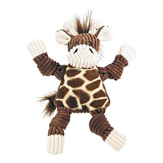 HuggleHounds Knotties Dog Toys For Small Dogs - Plush Dog Toy For Aggressive Chewers - Squeaky Interactive Puppy Toys - Soft Yet Tough, Durable Stuffed Pet Chew Toy For All Breeds | Small Giraffe