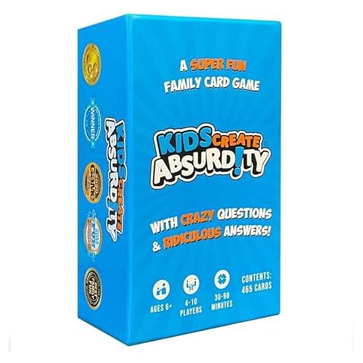 Kids Create Absurdity: Laugh Until You Cry- Funny Card Game for Kids Family Game Night- A Fun Fill in The Blank Card Game for Parents and Kids Ages 6-12 Years Old. Award-Winning