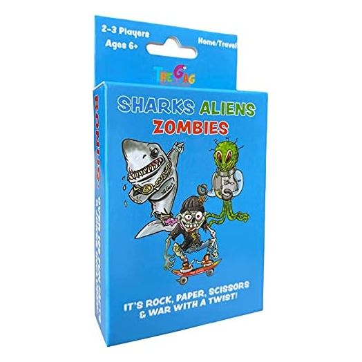Sharks Aliens Zombies: Fun Card Game for Kids Played Like Rock Paper Scissors War for Boys Girls Family Game