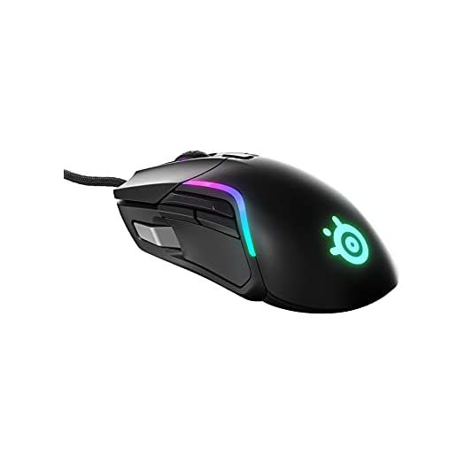 SteelSeries Rival 5 Gaming Mouse with PrismSync RGB Lighting and 9 Programmable Buttons – FPS, MOBA, MMO, Battle Royale – 18,000 CPI TrueMove Air Optical Sensor - Black