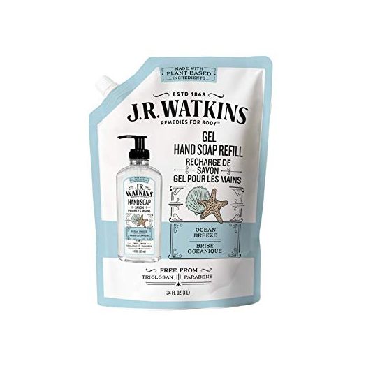 J.R. WATKINS OCEAN BREEZE HAND SOAP REFILL POUCH 34oz/1 Liter
