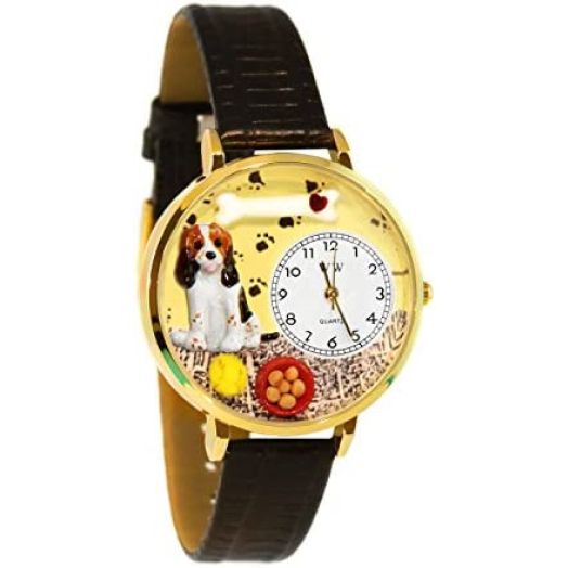Whimsical Gifts Basset Hound Watch in Gold Large Style
