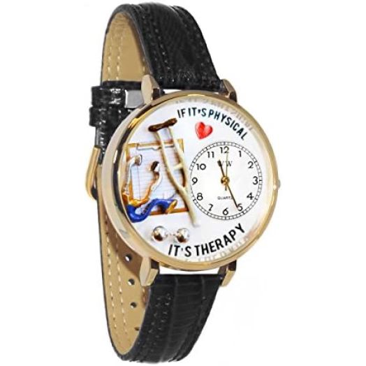 Whimsical Gifts Physical Therapist 3D Watch | Gold or Silver Large | Unique Fun Novelty | Handmade in USA