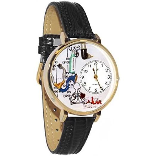 Whimsical Gifts Respiratory Therapist 3D Watch | Gold or Silver Large or Small | Unique Fun Novelty | Handmade in USA