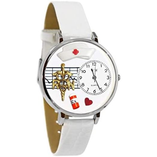 Whimsical Gifts Women's Nurse RN 3D Watch | Gold or Silver Finish | Large or Small | Unique Fun Novelty | Handmade in USA