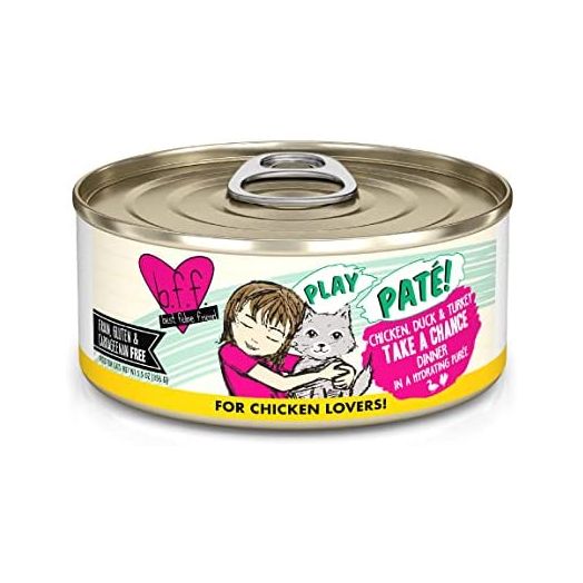 B.F.F. Play - Best Feline Friend Paté Lovers, Aw Yeah!, Chicken, Duck & Turkey Take a Chance with Chicken, Duck & Turkey, 5.5 Ounce (Pack of 8)