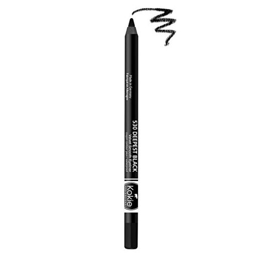 Kokie Cosmetics Waterproof Velvet Smooth Eyeliner Pencil, Deepest Black, 0.042 Ounce