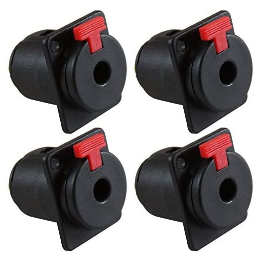 GLS Audio 1/4" Jacks TS and TRS Panel Mount Jack Locking Style D Series Size - 4 Pack