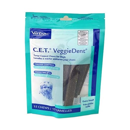 C.E.T. VeggieDent Dental Chews, Extra Small, 15 count