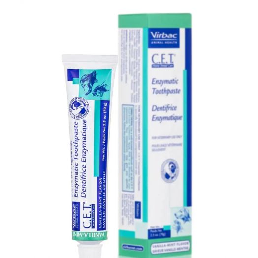 Virbac C.E.T. Enzymatic Toothpaste, Vanilla-Mint Flavor - 2.5 oz (70 Grams)