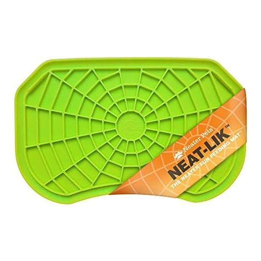 Neater Pets - Neat-LIK - Slow Feeding Pad for Dogs & Cats - Puzzle Toys Provide Boredom & Anxiety Relief - Fill Licking Pad with Healthy Treats & Food (Green)