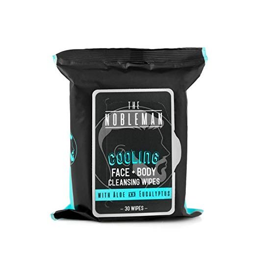 The Nobleman Men's Cooling Face + Body Cleansing Wipes, Eucalyptus - 30 Count