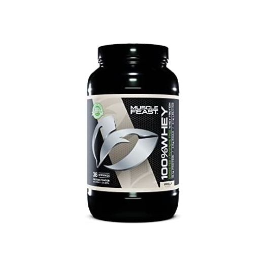 Muscle Feast 100% Grass-Fed Whey Protein, Pastured Raised Hormone Free All Natural, Vanilla, 2lb