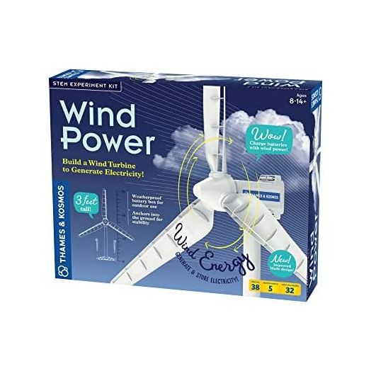 Thames & Kosmos Wind Power V4.0 STEM Experiment Kit | Build a 3ft Wind Turbine to Generate Electricity | Learn about Renewable Energy & Power a Small Model Car | Weatherproof for Outdoor Use
