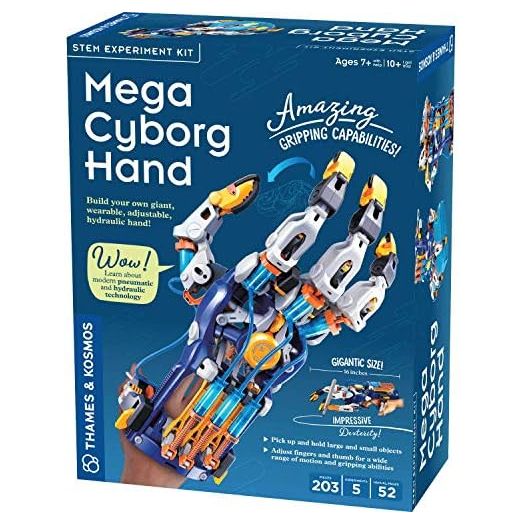 Thames & Kosmos Mega Cyborg Hand STEM Experiment Kit | Build Your Own GIANT Hydraulic Amazing Gripping Capabilities Adjustable for Different Sizes Learn Pneumatic Systems
