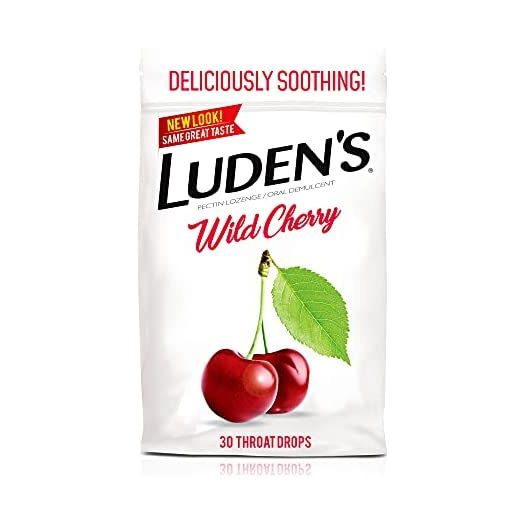 Luden's Wild Cherry Throat Drops | Deliciously Soothing | 30 Drops | 1 Bag