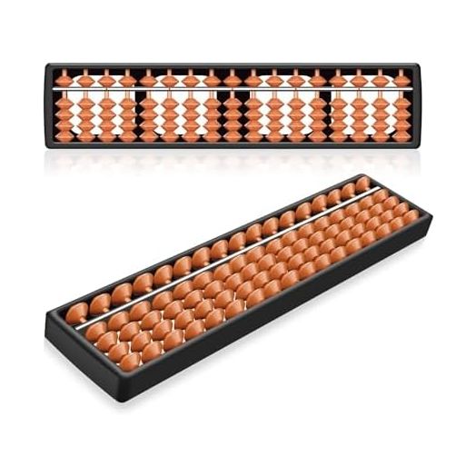 Flexzion Soroban Abacus for Adults & Kids - Plastic 11-inch Japanese Soroban 5 Beads 17 Rod Abacus for Math Learning & Training - Portable Abacus Math Calculating Tool for Beginners & Professional