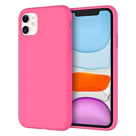JETech Silicone Case for iPhone 11 (2019) 6.1-Inch, Silky-Soft Touch Full-Body Protective Case, Shockproof Cover with Microfiber Lining, Dragon Fruit
