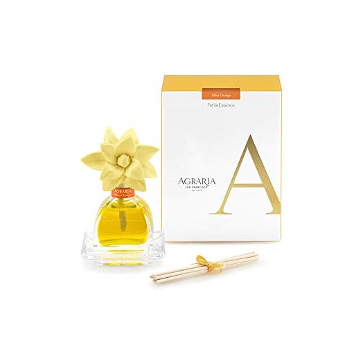 AGRARIA Bitter Orange Scented PetiteEssence Diffuser, 1.7 Ounces with Reeds and a Flower