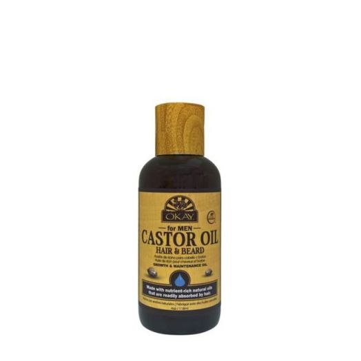OKAY Men Castor Oil 4 Oz. Beard & Hair Growth