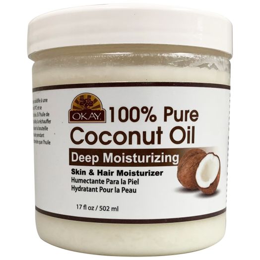 OKAY |100% Pure Coconut Oil Deep Moisturizing | Prevents Dryness & Flaking Of Skin| Softens Hair & Conditions Scalp-For All Hair And Skin Types |Silicone, Paraben Free| 17 oz