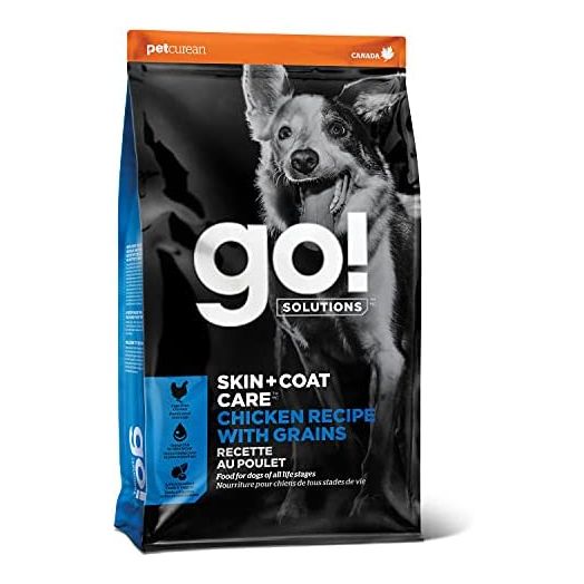 GO! SOLUTIONS Skin + Coat Care - Dry Dog Food, 3.5 lb - Chicken Recipe with Grains for All Life Stages - Complete + Balanced Nutrition for Dogs