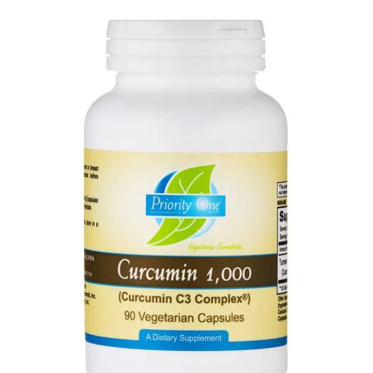 Priority One Curcumin 1000 mg (Curcumin C3 Complex) - 90 Vegetarian Capsules