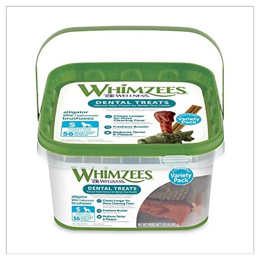 WHIMZEES Natural Grain Free Daily Dental Long Lasting Dog Treats, Variety Box, Small, 56 Count