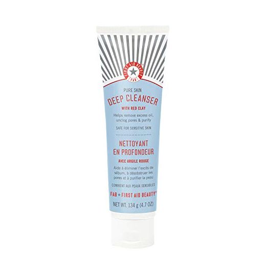 First Aid Beauty Pure Skin Deep Cleanser with Red Clay – Face Wash for Oily or Blemish-Prone Skin – 4.7 oz.