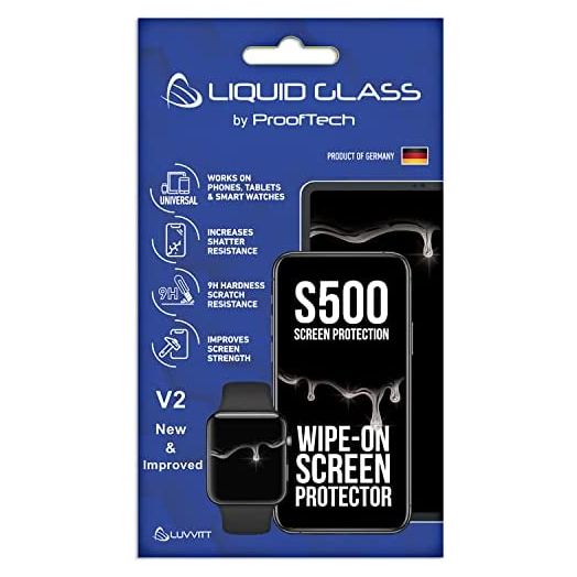 Liquid Glass Screen Protector with $500 Screen Protection - Scratch Resistant Wipe On Coating for All Apple Samsung and Other Phones Tablets Smart Watches - Universal