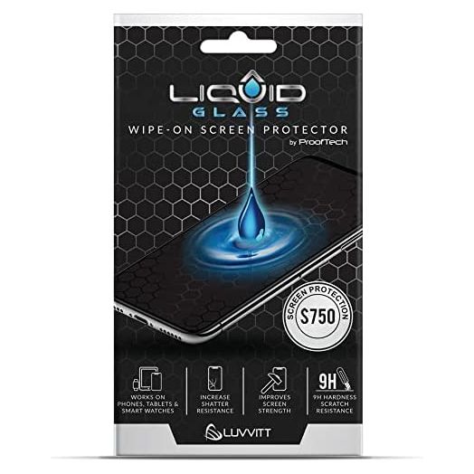 LIQUID GLASS Screen Protector with $750 Coverage | Wipe On Scratch and Shatter Resistant Nano Protection for All Phones Tablets and Smart Watches - Universal Fit (New and Advanced)