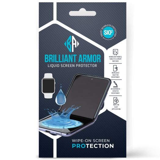 Liquid Glass Screen Protector - Wipe On Scratch and Shatter Resistant Nano Protection for All Phones Tablets Smart Watches - Universal