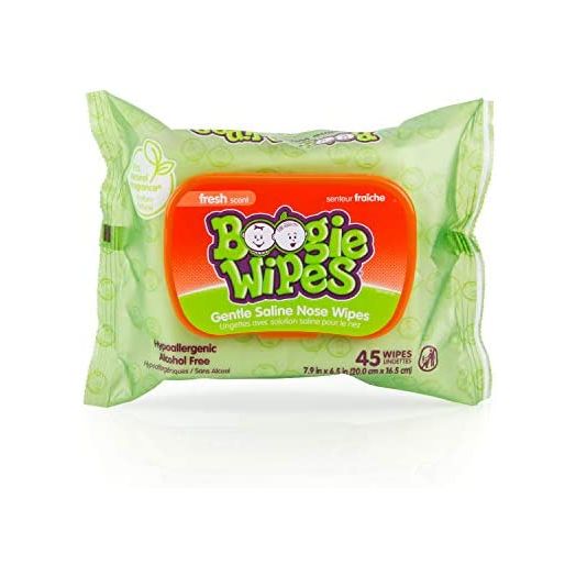 Boogie Baby Wet Wipes for Face, Hand, Body & Nose, Made with Vitamin E, Aloe, Chamomile and Natural Saline, Fresh Scent, 45 Count