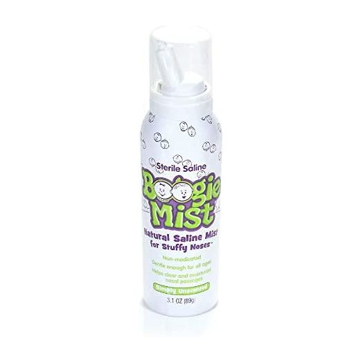 Boogie Mist Sterile Saline Nasal Spray, Allergy Relief, Unscented, 3.1 Ounce