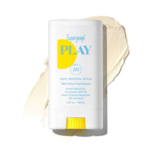 Supergoop! PLAY 100% Mineral Sunscreen Stick, .67 oz - Reef-Friendly, SPF 50 Broad Spectrum Face Sunscreen For Sensitive Skin with Olive Fruit Extract - Clean Ingredients - Great For Active Days