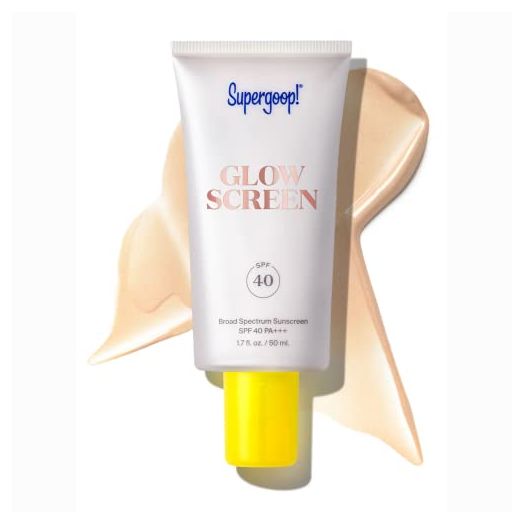 Supergoop! Glowscreen SPF 40 PA+++, 1.7 fl oz - Primer + Broad Spectrum Sunscreen That Helps Filter Blue Light - Adds Instant Glow & Hydration - Contains Hyaluronic Acid, Vitamin B5 & Niacinamide