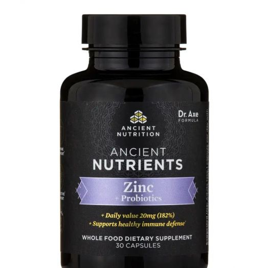 Ancient Nutrition Zinc + Probiotics - 30 Capsules